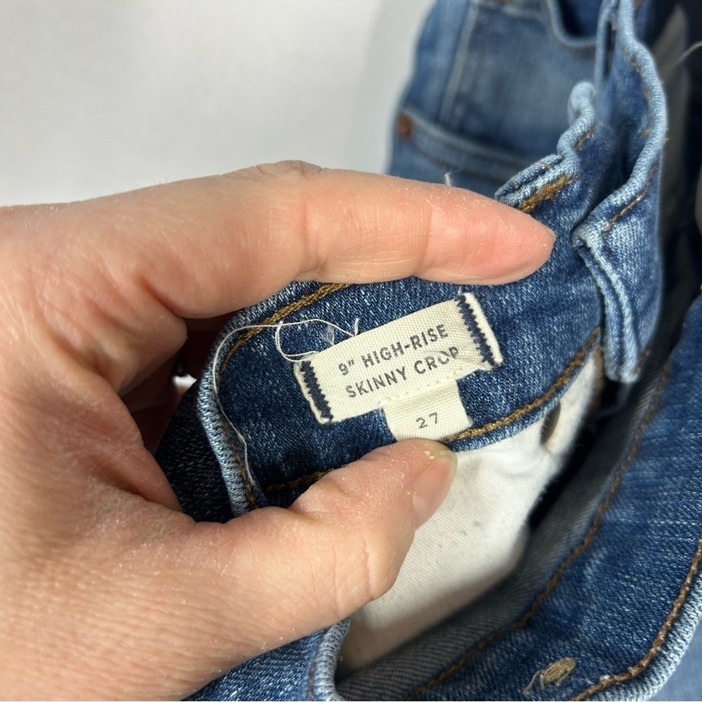 Madewell | 9” High Rise Skinny Crop Jeans Raw Hem Women’s Size 27 - Picture 13 of 17
